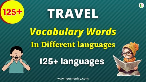 Travel vocabulary words in different Languages