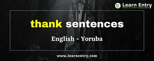 Thank Sentences In Yoruba And English Learn Entry