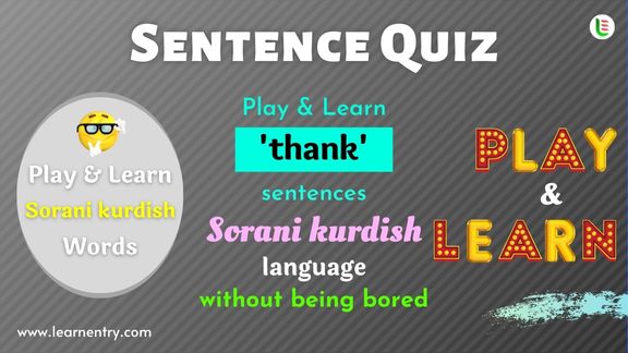 Thank Sentence quiz in Sorani kurdish