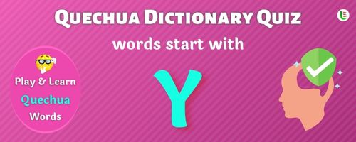 Quechua Dictionary quiz - Words start with Y