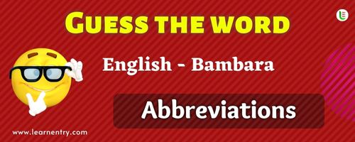 Guess the Abbreviations in Bambara