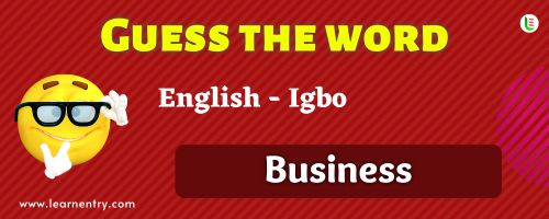 Guess the Business in Igbo