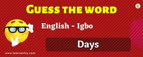 Guess the Days in Igbo