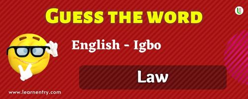 Guess the Law in Igbo