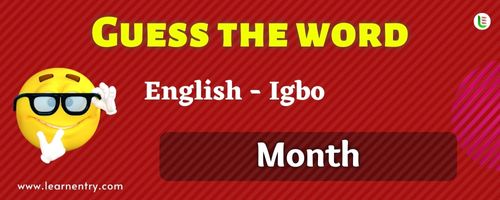 Guess the Month in Igbo