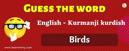 Guess the Birds in Kurmanji kurdish