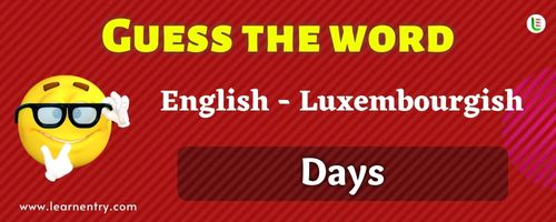 Guess the Days in Luxembourgish