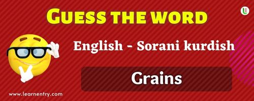 Guess the Grains in Sorani kurdish