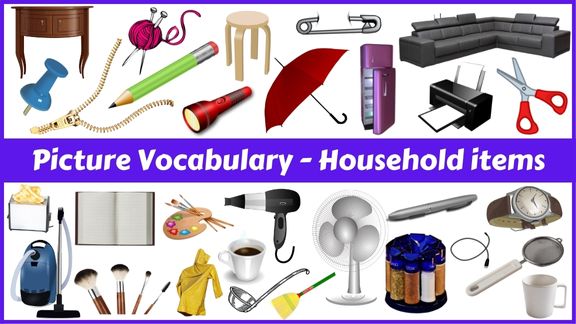 100 + Household Items Names in English with Pictures PDF