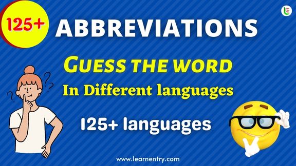 Guess the Abbreviations words in different Languages