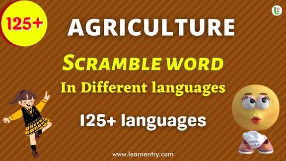Agriculture word scramble in different Languages