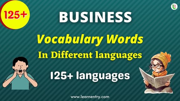 Business vocabulary words in different Languages