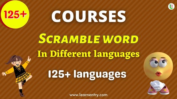 Courses word scramble in different Languages
