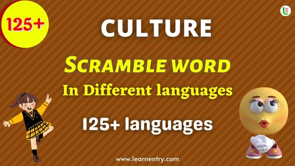 Culture word scramble in different Languages