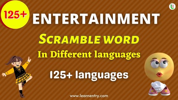 Entertainment word scramble in different Languages