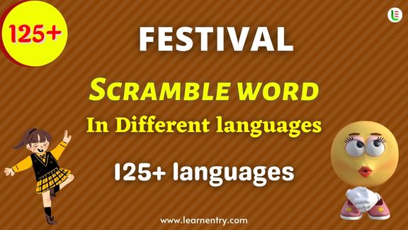 Festival word scramble in different Languages