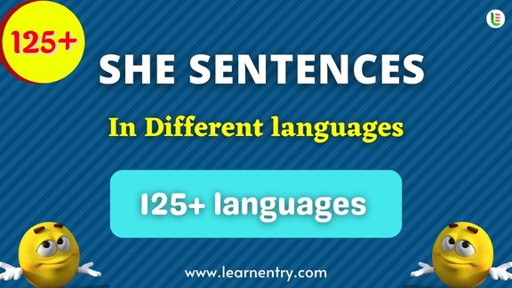 She Sentence quiz in different Languages