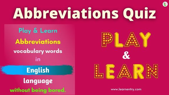 Abbreviations quiz in English
