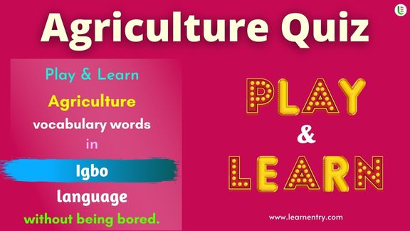 Agriculture quiz in Igbo