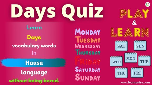 Days quiz in Hausa