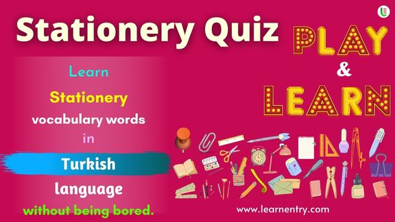 Stationery quiz in Turkish