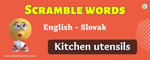 Guess the Kitchen utensils in Slovak