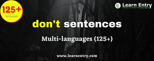 Don't sentences in multi-languages (125+)