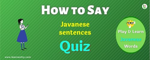 How to Say - Javanese Quiz