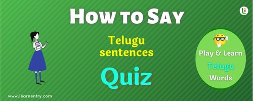 How to Say - Telugu Quiz