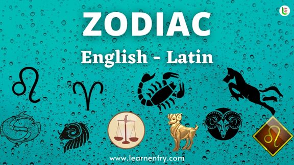 Zodiac names in Latin and English Learn Entry