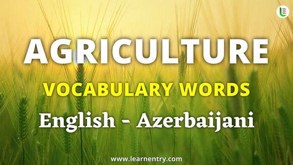 Agriculture vocabulary words in Azerbaijani and English