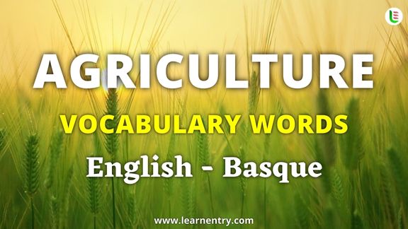 Agriculture vocabulary words in Basque and English