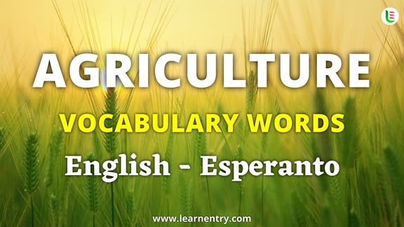 Agriculture vocabulary words in Esperanto and English - Common Esperanto Vocabulary