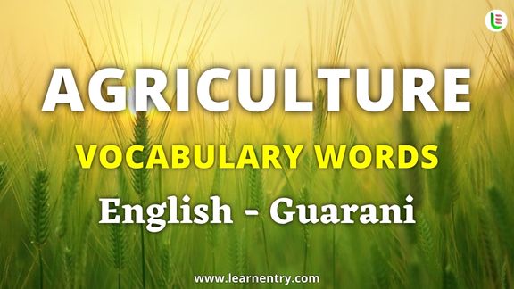 Agriculture vocabulary words in Guarani and English