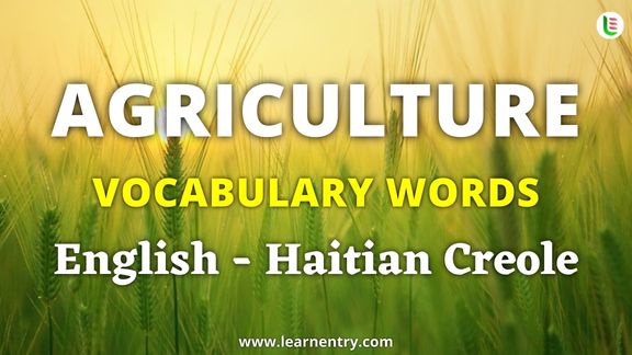 Agriculture vocabulary words in Haitian creole and English