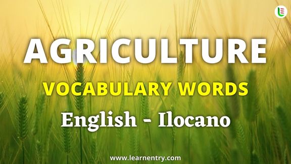 Agriculture vocabulary words in Ilocano and English