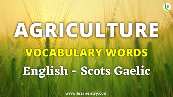 Agriculture vocabulary words in Scots gaelic and English