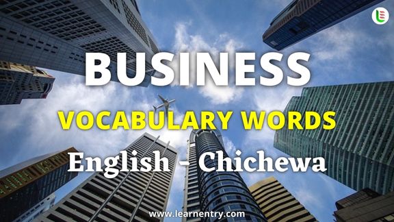 Business vocabulary words in Chichewa and English