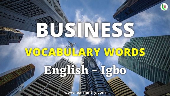 Business vocabulary words in Igbo and English