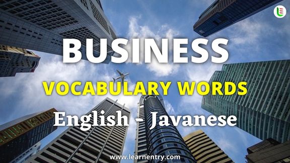 Business vocabulary words in Javanese and English