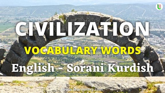 Civilization vocabulary words in Sorani kurdish and English - Common Sorani kurdish Vocabulary