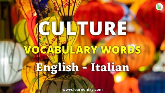 Culture vocabulary words in Italian and English