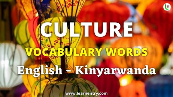 Culture vocabulary words in Kinyarwanda and English - Learn Entry