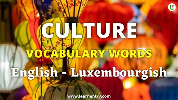 Culture vocabulary words in Luxembourgish and English