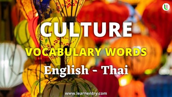 Culture vocabulary words in Thai and English