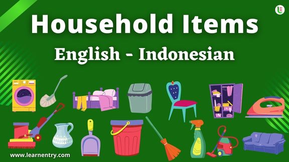 Household items names in Indonesian and English - Common Indonesian Vocabulary