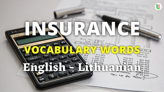 Insurance vocabulary words in Lithuanian and English - Common Lithuanian Vocabulary