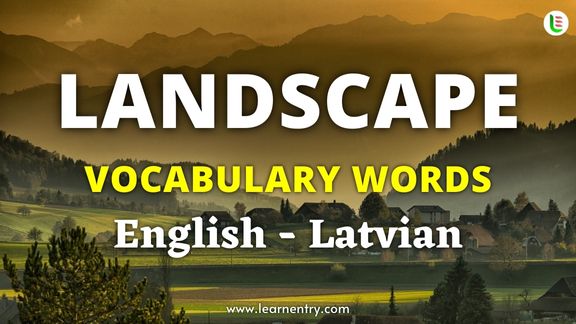 Landscape vocabulary words in Latvian and English - Common Latvian Vocabulary