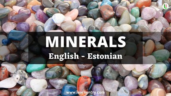 Minerals vocabulary words in Estonian and English - Common Estonian Vocabulary