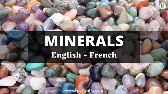 Minerals vocabulary words in French and English - Common French Vocabulary